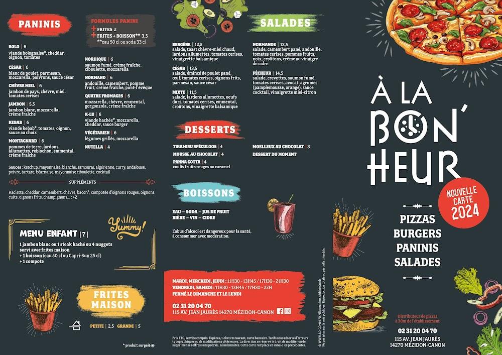 À la Bon'heur | Restaurant à Mézidon - Menu Image 1