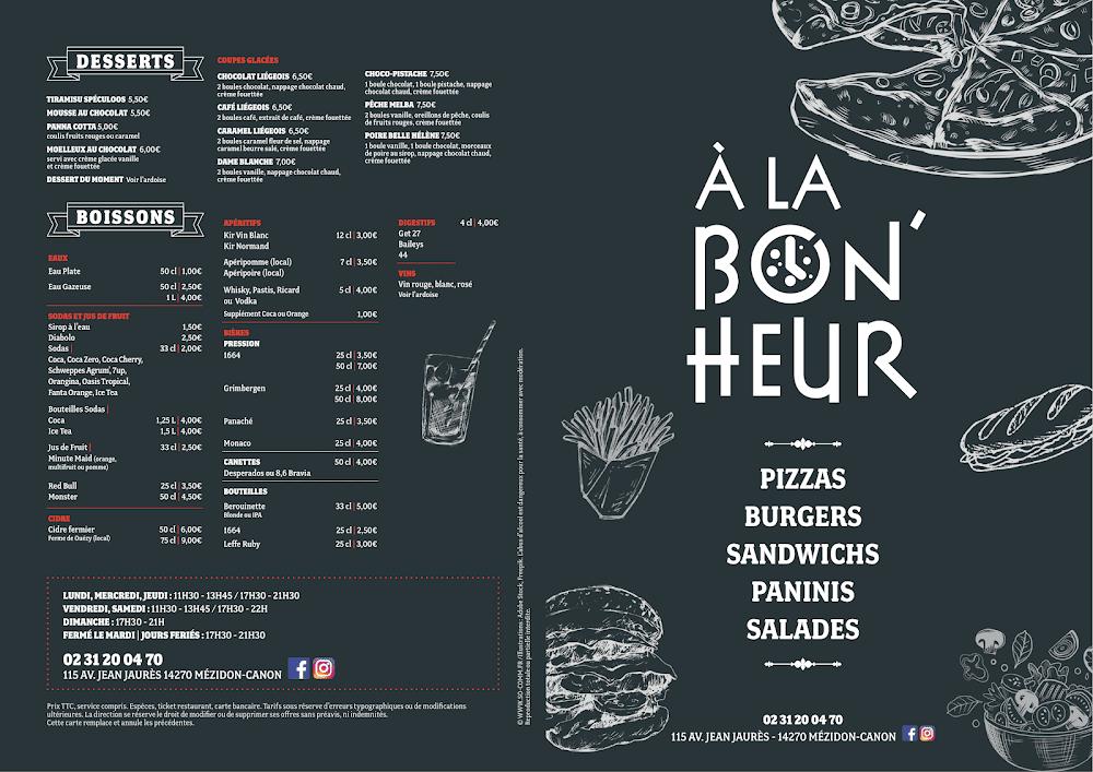 À la Bon'heur | Restaurant à Mézidon - Menu Image 4